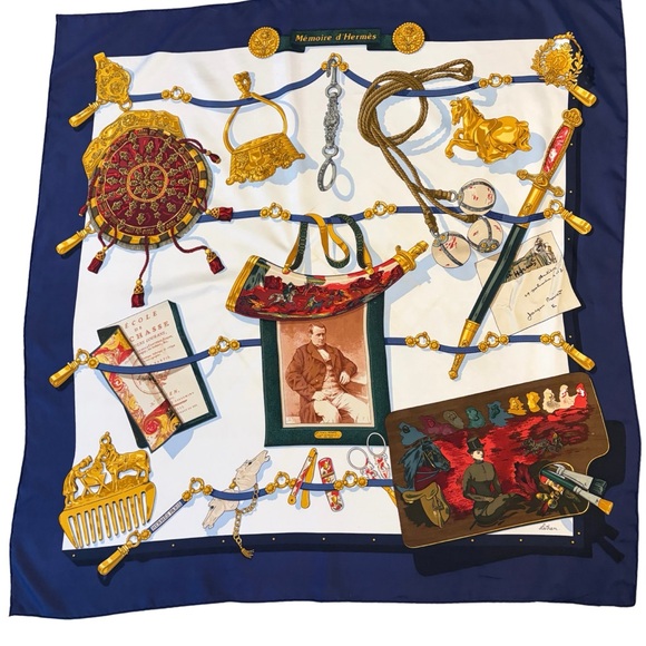Hermes "Memoire de Hermes" Multicolor Silk Scarf - Picture 2 of 6